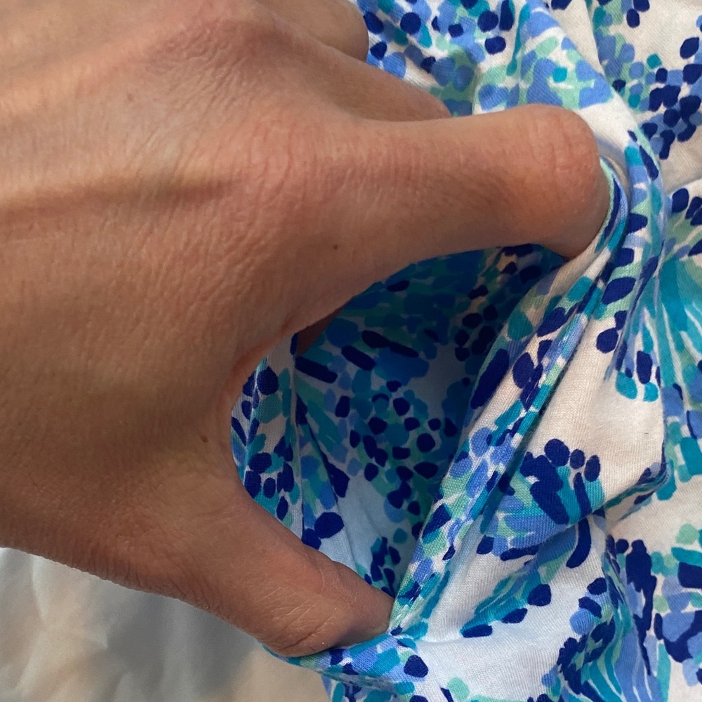 Lilly Pulitzer Blue & Aqua Floral Girls Romper - Picture 5 of 9